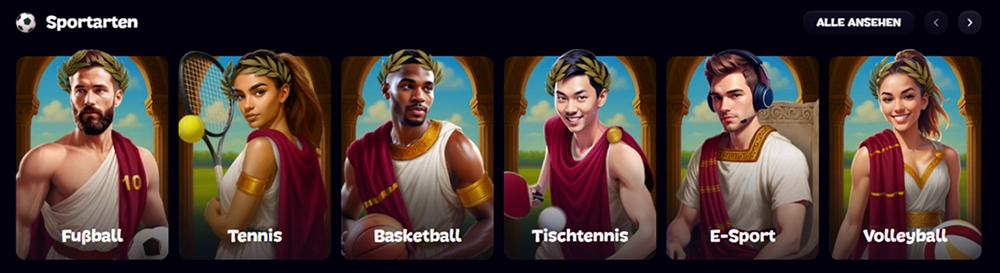 Aphrodite Casino Sportwetten mit verschiedenen Sportarten